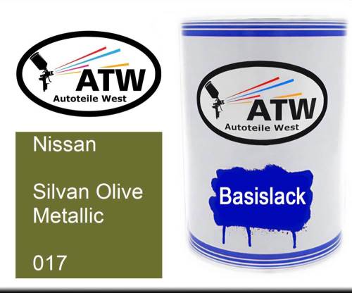 Nissan, Silvan Olive Metallic, 017: 500ml Lackdose, von ATW Autoteile West.